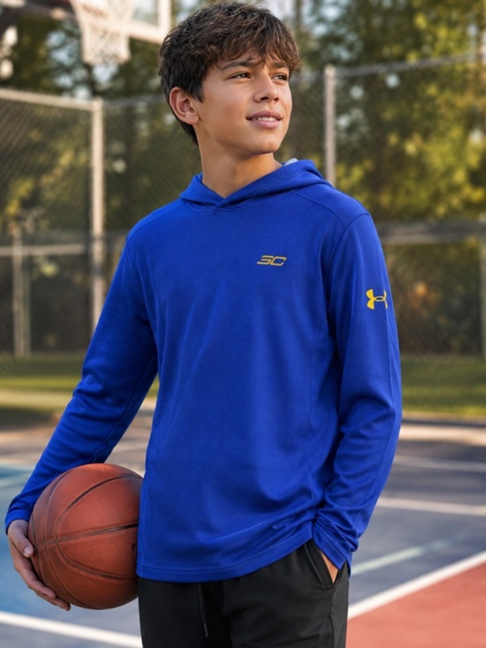 Big Boys under armour waffle hoodie in size YXL